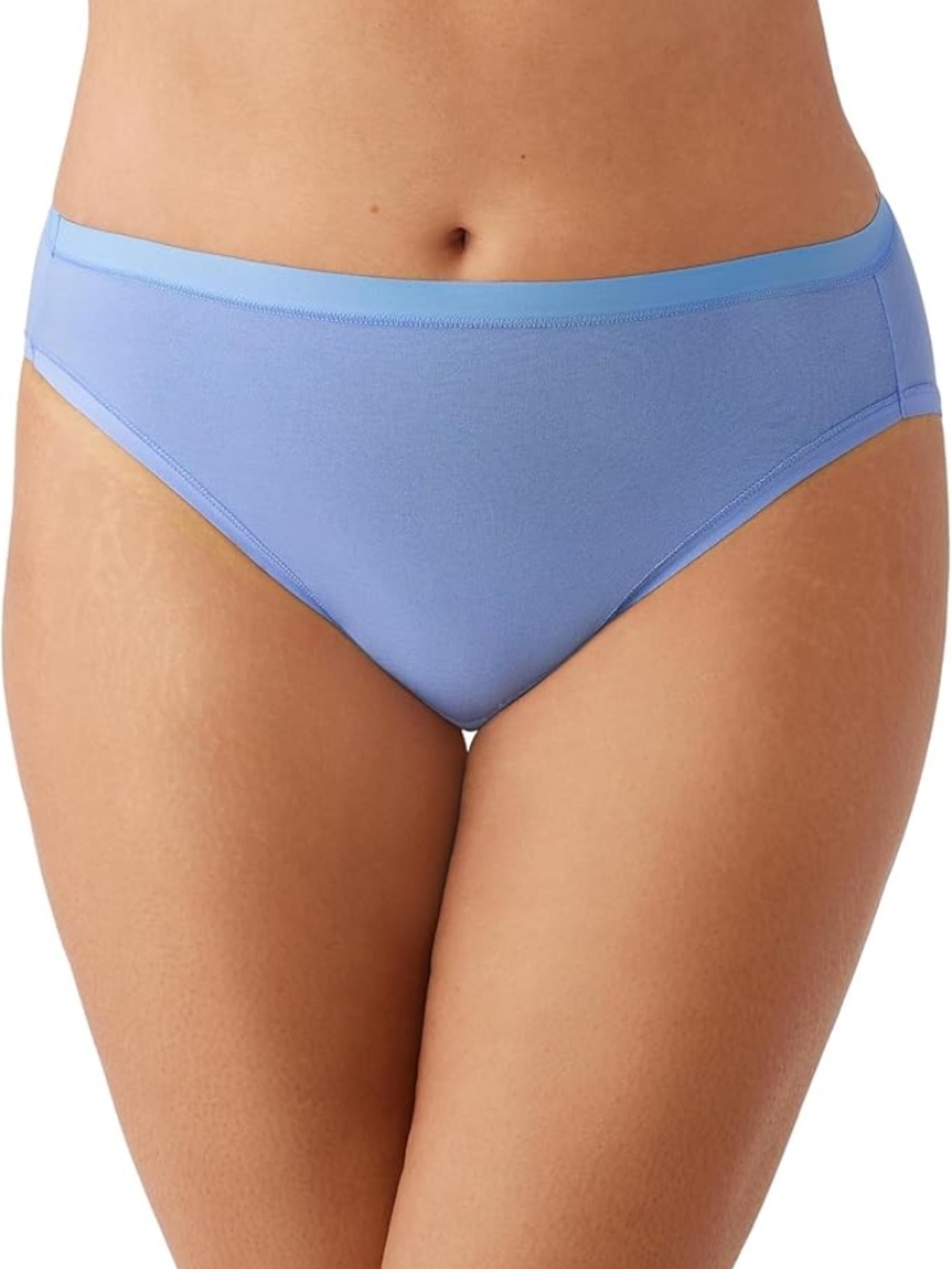 NEW Wacoal Understated Cotton Hi-Cut High Leg Panty 879362 Hydrangea Blue 522